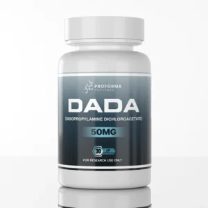 DADA 50mg UK is a high-purity, research-grade diisopropylamine dichloroacetate compound supplied in capsule form for laboratory applications only.