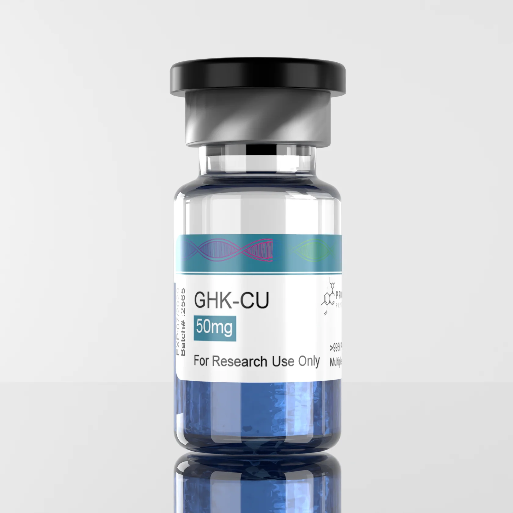 GHK-Cu 50mg UK is a high-purity, research-grade copper-bound tripeptide supplied as a lyophilised powder for laboratory applications only.